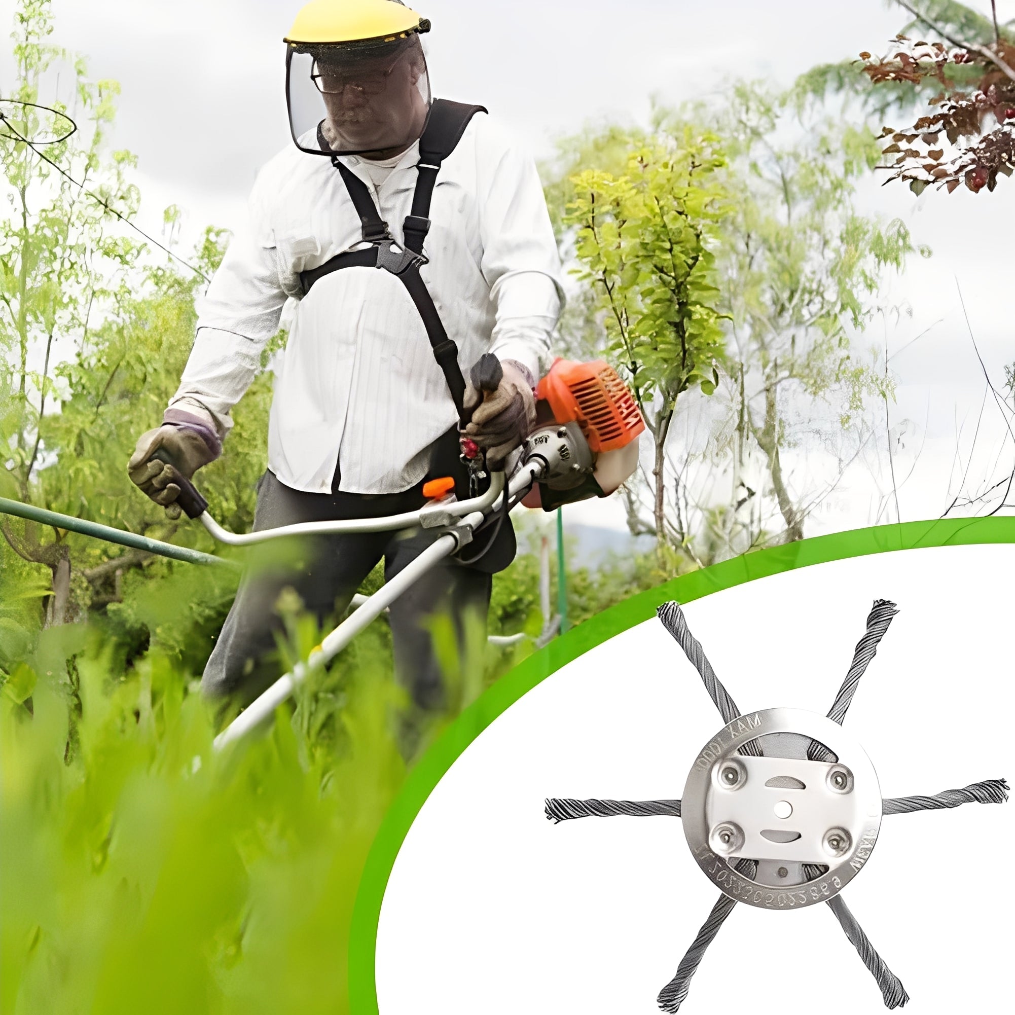Steel Wire Trimmer Head with Spring Steel Construction for Battery Trimmers, Multi-Surface Use All Vera Mart