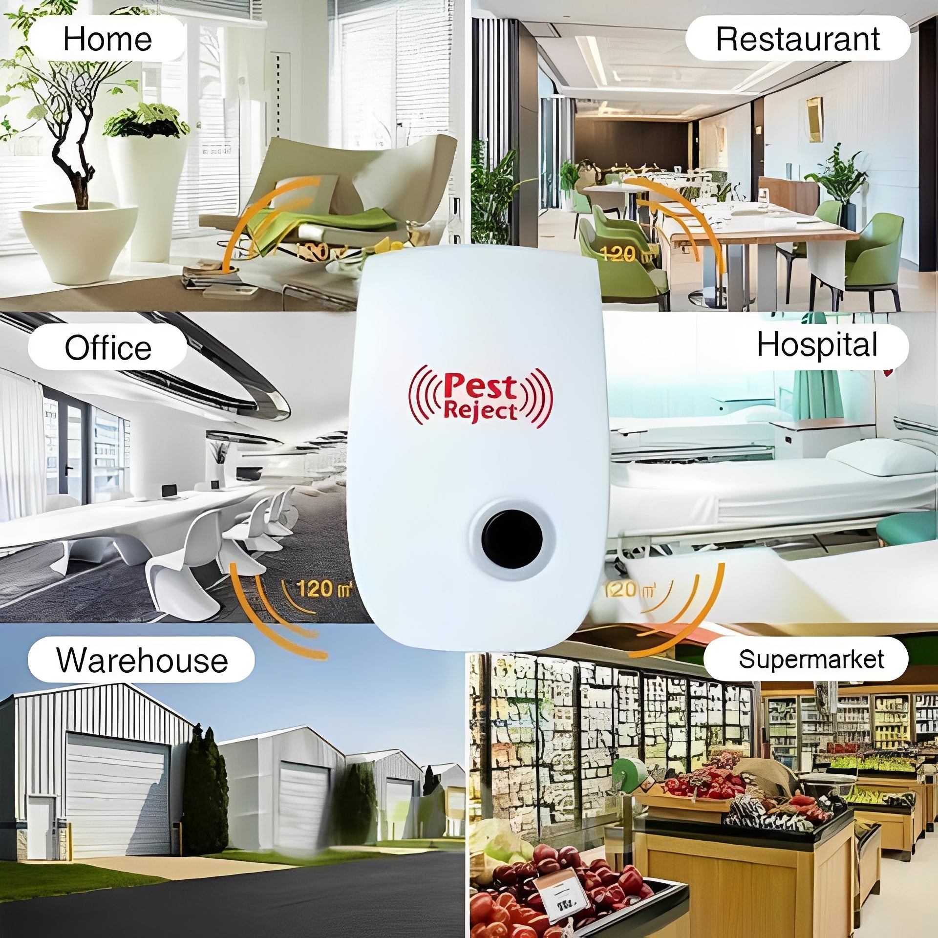 Ultrasonic Squirrel Deterrent with Automatic Frequency Shifting and 800 Sq Ft Coverage All Vera Mart