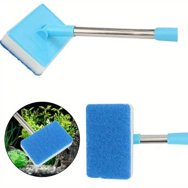 Telescoping Aquarium Glass Cleaner with Rotating Head and Dual Surface Pad All Vera Mart