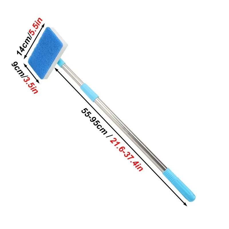 Telescoping Aquarium Glass Cleaner with Rotating Head and Dual Surface Pad All Vera Mart