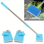 Telescoping Aquarium Glass Cleaner with Rotating Head and Dual Surface Pad All Vera Mart
