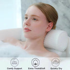 Bath Pillow with Ergonomic Neck Support and Suction Cups, Air Mesh Drainage All Vera Mart