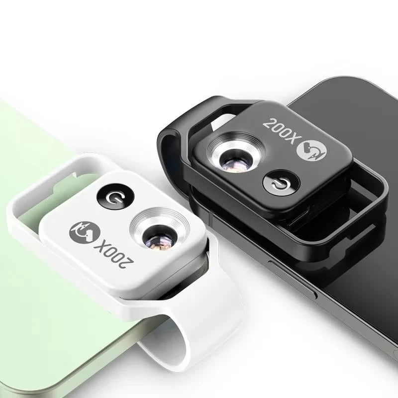 200X Magnification Smartphone Microscope Lens with Optical Glass and Universal Clip All Vera Mart