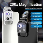 200X Magnification Smartphone Microscope Lens with Optical Glass and Universal Clip All Vera Mart