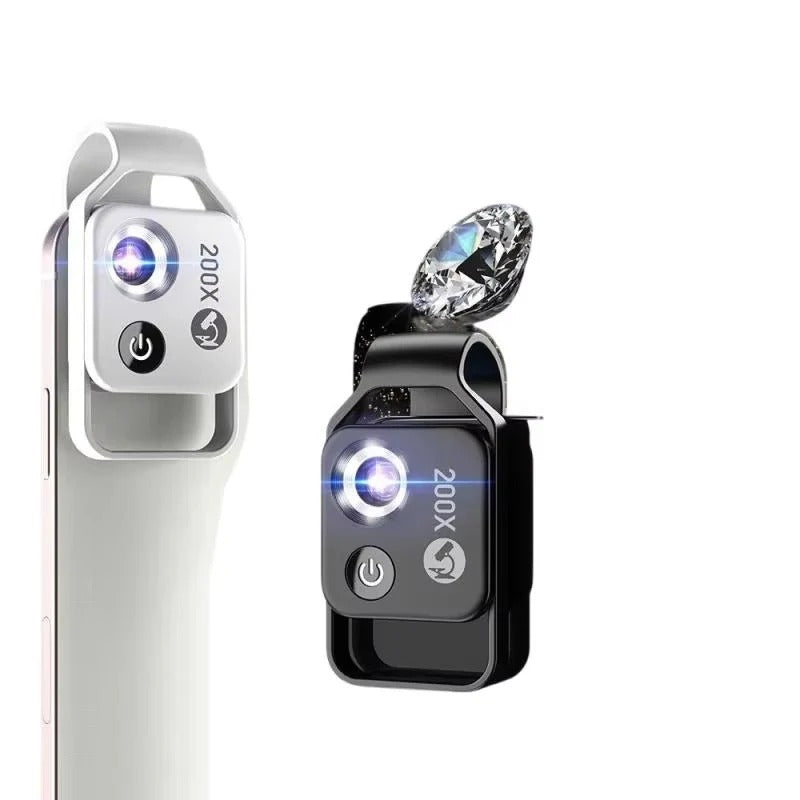 200X Magnification Smartphone Microscope Lens with Optical Glass and Universal Clip All Vera Mart