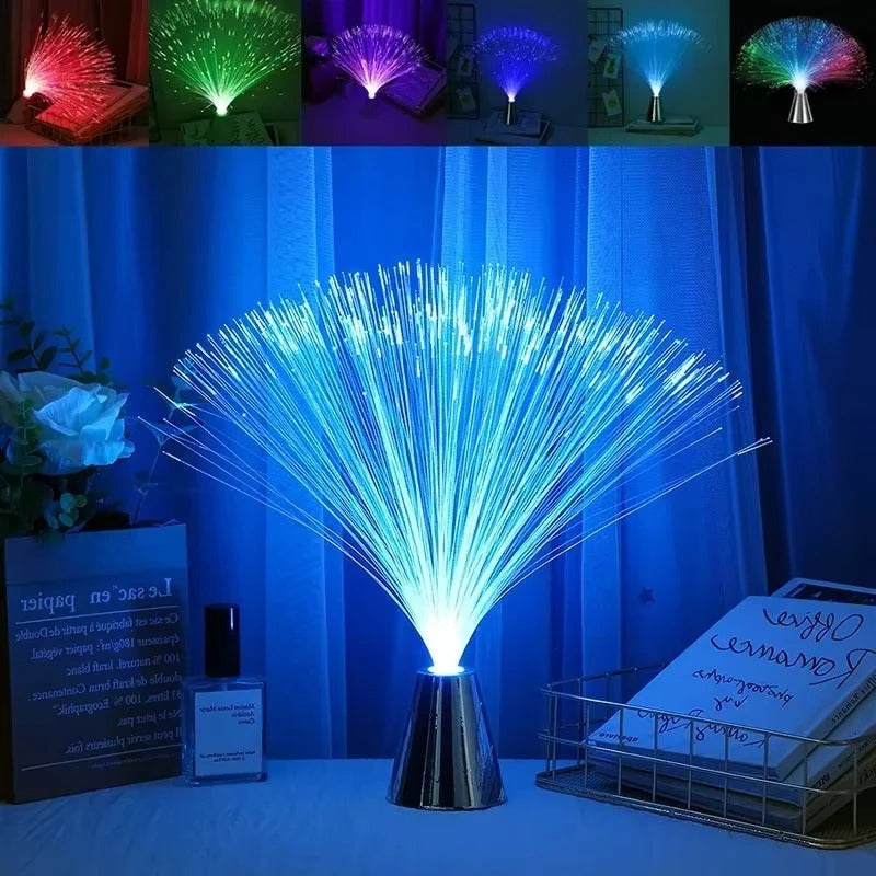LED Fiber Optic Lamp with 7 Color Modes and Button Control for Room Decoration All Vera Mart