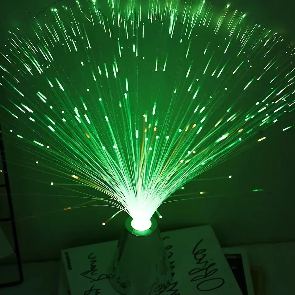 LED Fiber Optic Lamp with 7 Color Modes and Button Control for Room Decoration All Vera Mart