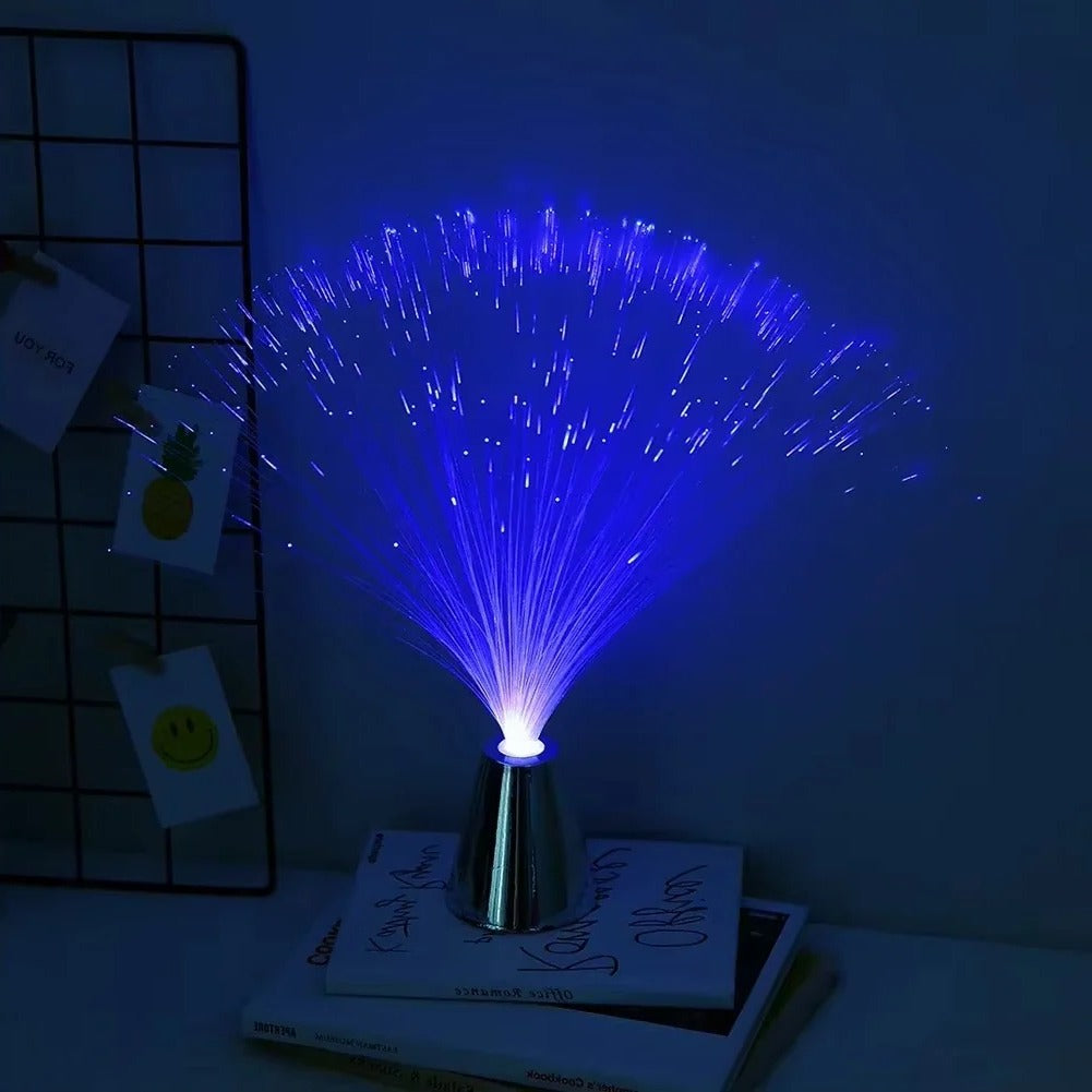 LED Fiber Optic Lamp with 7 Color Modes and Button Control for Room Decoration All Vera Mart
