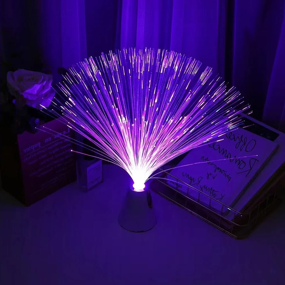 LED Fiber Optic Lamp with 7 Color Modes and Button Control for Room Decoration All Vera Mart