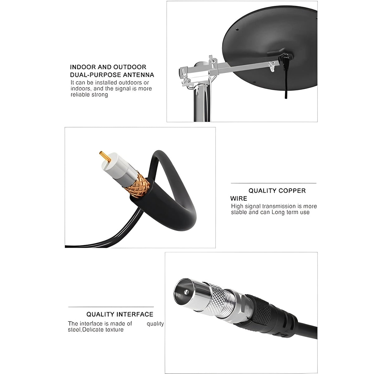Outdoor HDTV Antenna with Extended Range Reception and Weather Resistant Housing All Vera Mart