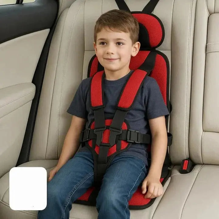 Travel Car Seat with Integrated 5-Point Harness and Foldable Design, Removable Cover All Vera Mart