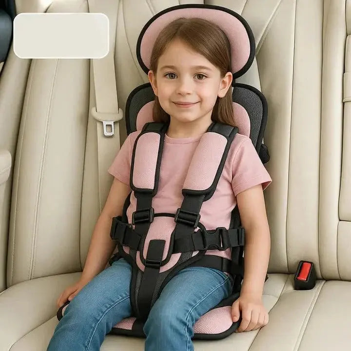 Travel Car Seat with Integrated 5-Point Harness and Foldable Design, Removable Cover All Vera Mart