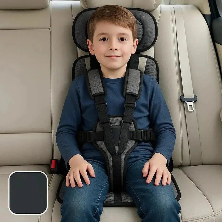 Travel Car Seat with Integrated 5-Point Harness and Foldable Design, Removable Cover All Vera Mart