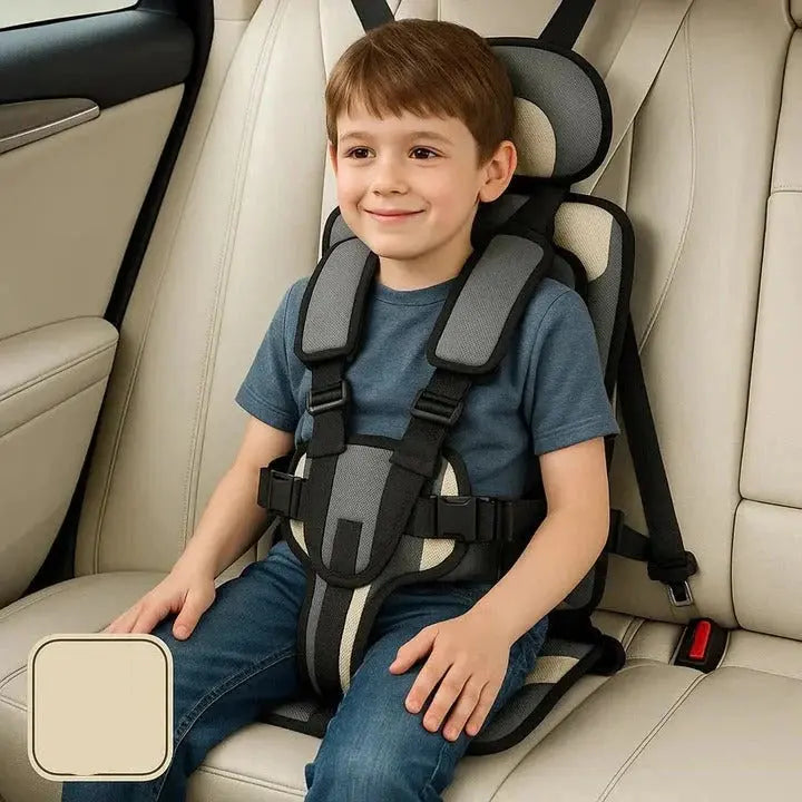 Travel Car Seat with Integrated 5-Point Harness and Foldable Design, Removable Cover All Vera Mart