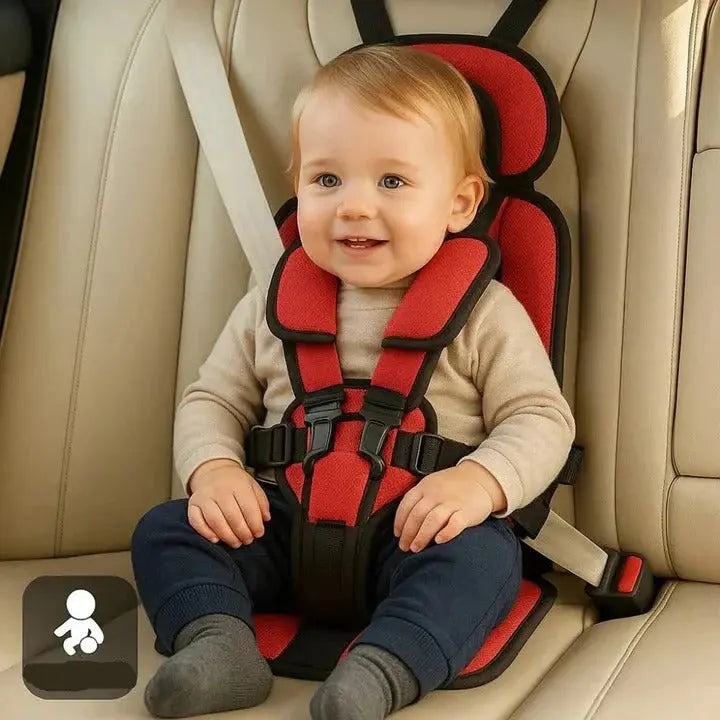 Travel Car Seat with Integrated 5-Point Harness and Foldable Design, Removable Cover All Vera Mart