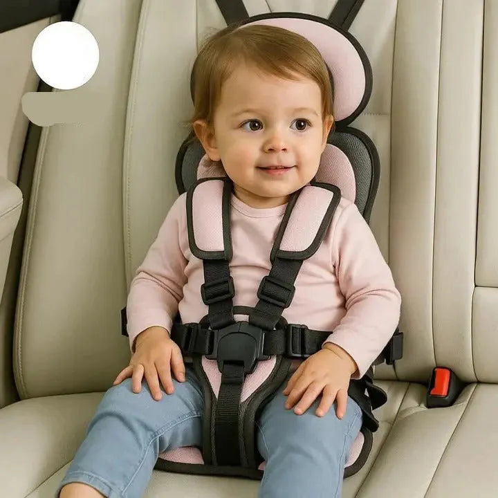 Travel Car Seat with Integrated 5-Point Harness and Foldable Design, Removable Cover All Vera Mart