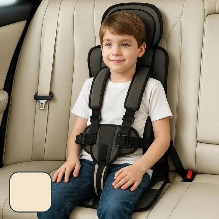 Travel Car Seat with Integrated 5-Point Harness and Foldable Design, Removable Cover All Vera Mart
