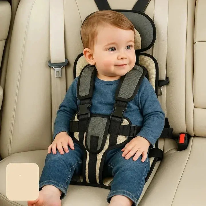 Travel Car Seat with Integrated 5-Point Harness and Foldable Design, Removable Cover All Vera Mart