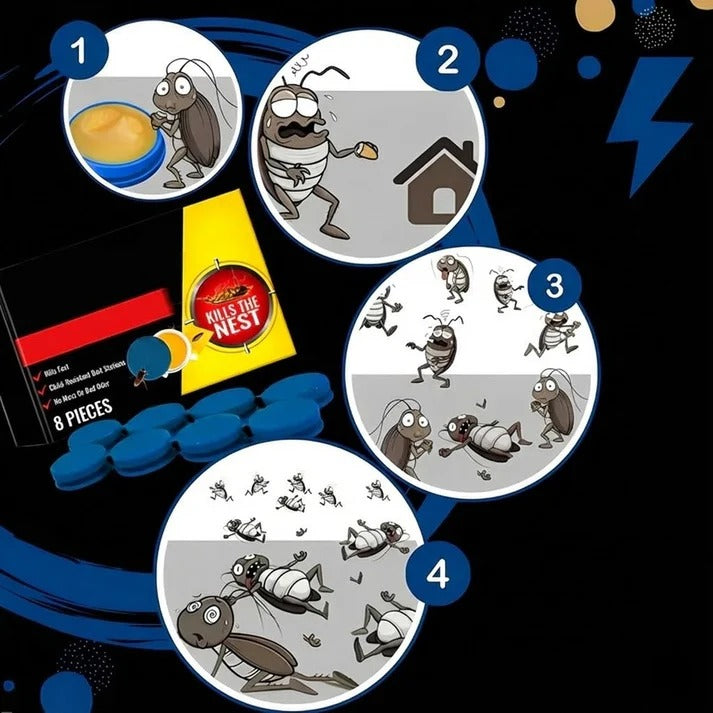 Gel Bait Cockroach Trap with Slow-Acting Attractant and Colony Targeting, Odorless All Vera Mart