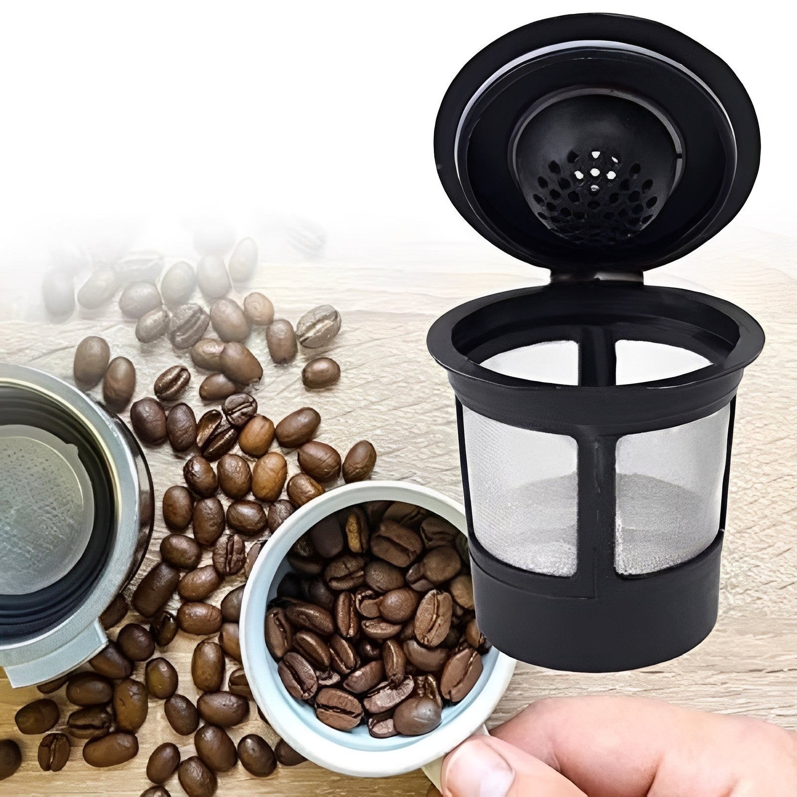 Refillable Coffee Capsules for 1.0 and 2.0 Brewers with Micro-Hole Screen, 3 Pack All Vera Mart