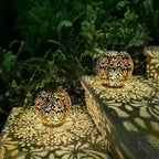 Solar Lantern with Wrought Iron Frame and Pattern Projection, Auto On Off All Vera Mart