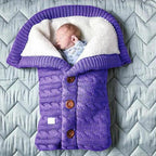 Fleece Baby Blanket with Knitted Linen Outer Layer for Stroller and Car Seat All Vera Mart