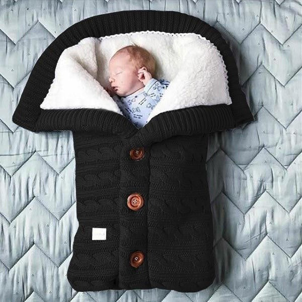 Fleece Baby Blanket with Knitted Linen Outer Layer for Stroller and Car Seat All Vera Mart