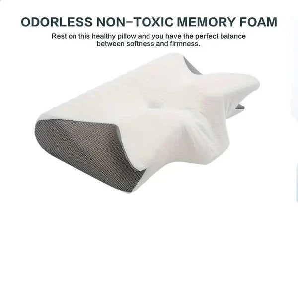 Butterfly Shape Memory Foam Pillow with Neck Support and Breathable Cover All Vera Mart
