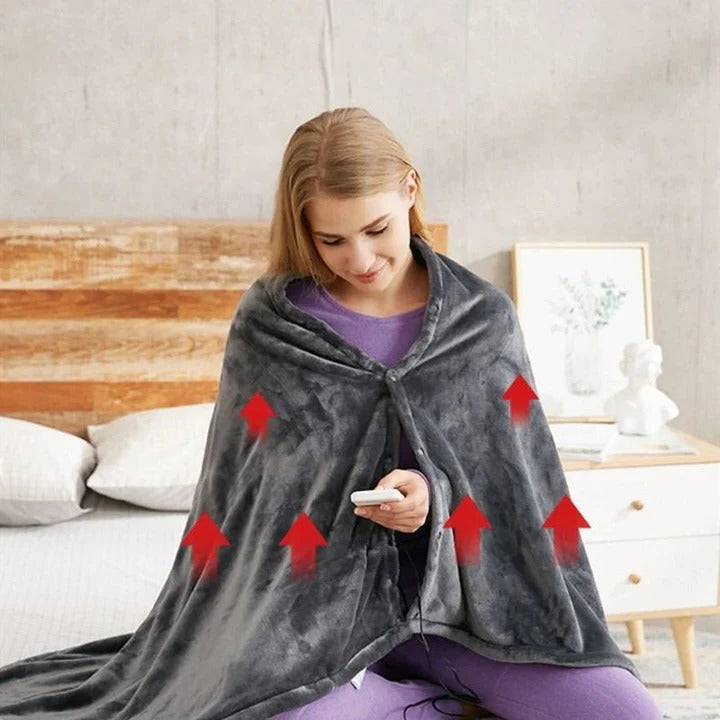 USB Heated Blanket with Three Temperature Settings and Power Bank Compatibility All Vera Mart