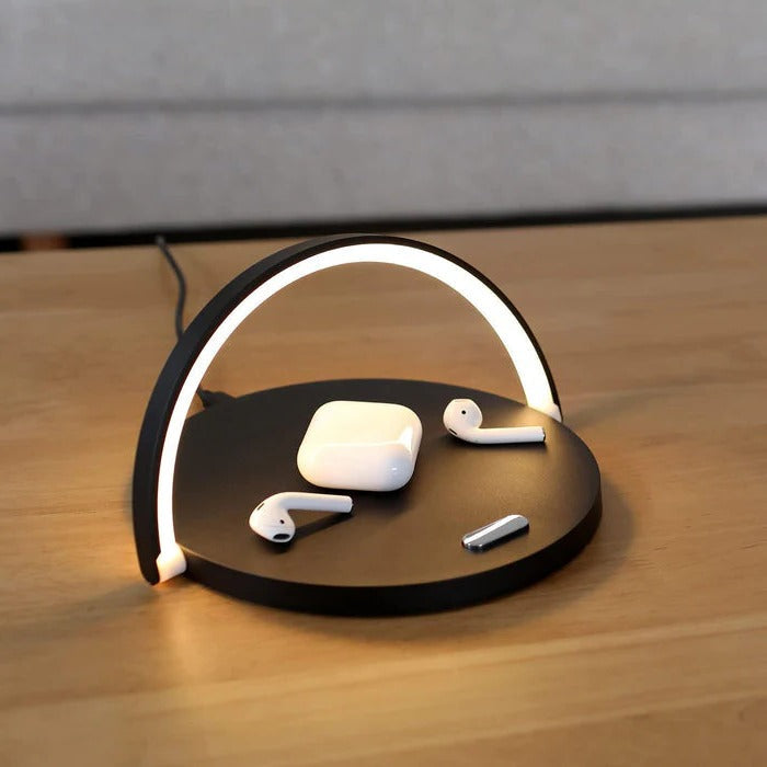LED Desk Lamp with 10W Wireless Charging and Adjustable Brightness, Rechargeable Battery All Vera Mart