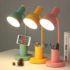 Adjustable Desk Lamp with Swivel Head and Built-In Pen Holder, Iron Base All Vera Mart