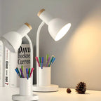 Adjustable Desk Lamp with Swivel Head and Built-In Pen Holder, Iron Base All Vera Mart
