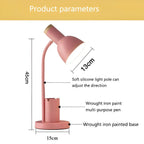 Adjustable Desk Lamp with Swivel Head and Built-In Pen Holder, Iron Base All Vera Mart