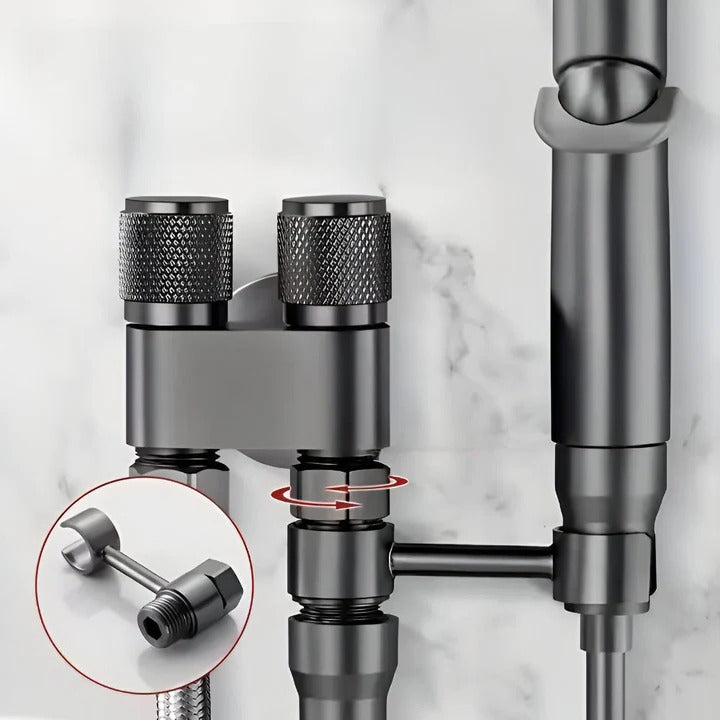 Brass Bidet Sprayer with Pressure Control Handle and Wall Mount All Vera Mart