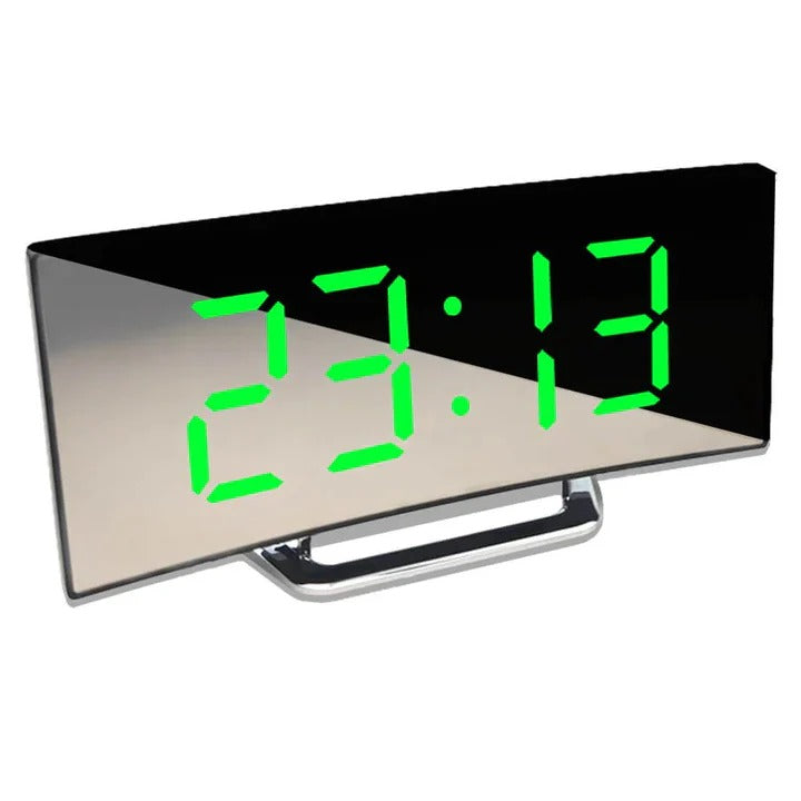 Mirror LED Alarm Clock with USB Charging Port and Dual Alarms All Vera Mart