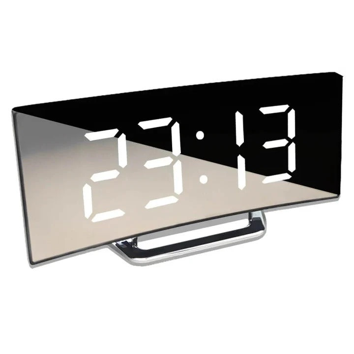 Mirror LED Alarm Clock with USB Charging Port and Dual Alarms All Vera Mart
