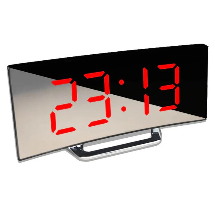 Mirror LED Alarm Clock with USB Charging Port and Dual Alarms All Vera Mart