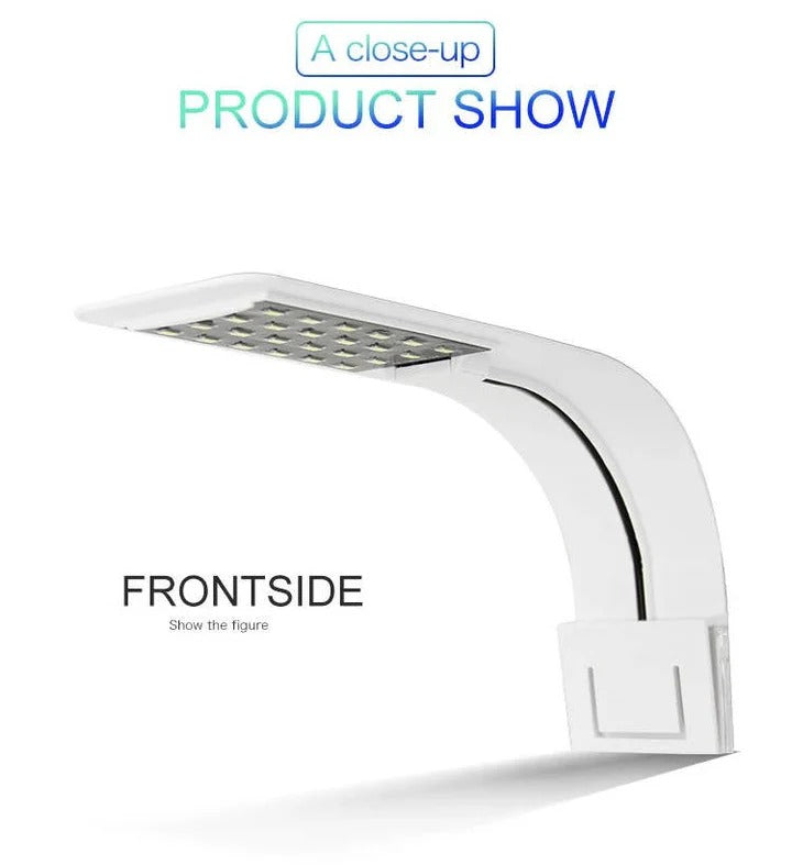 Clip-On Aquarium LED Light with Full Spectrum and Heat Dissipation for Fish Tanks All Vera Mart