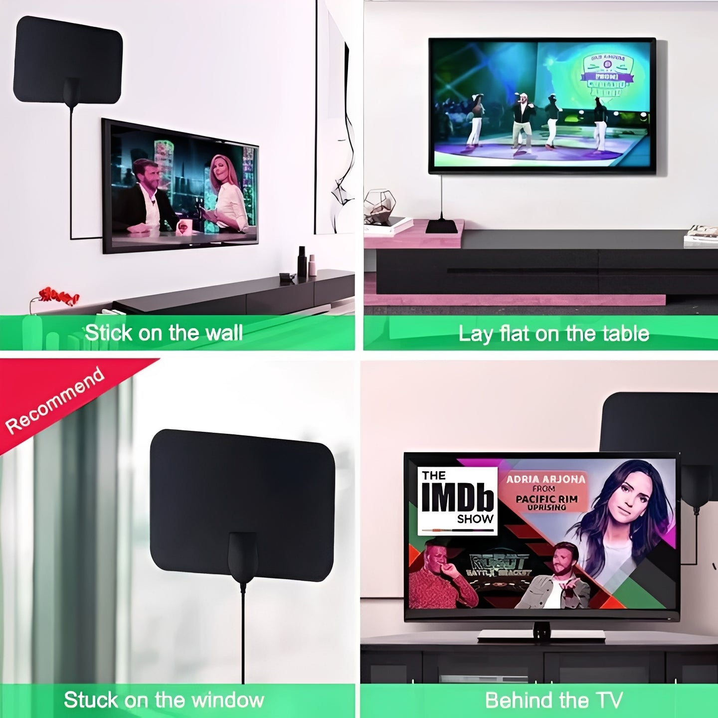 Digital TV Antenna with 50 Mile Reception Range and 10 Foot Coaxial Cable All Vera Mart