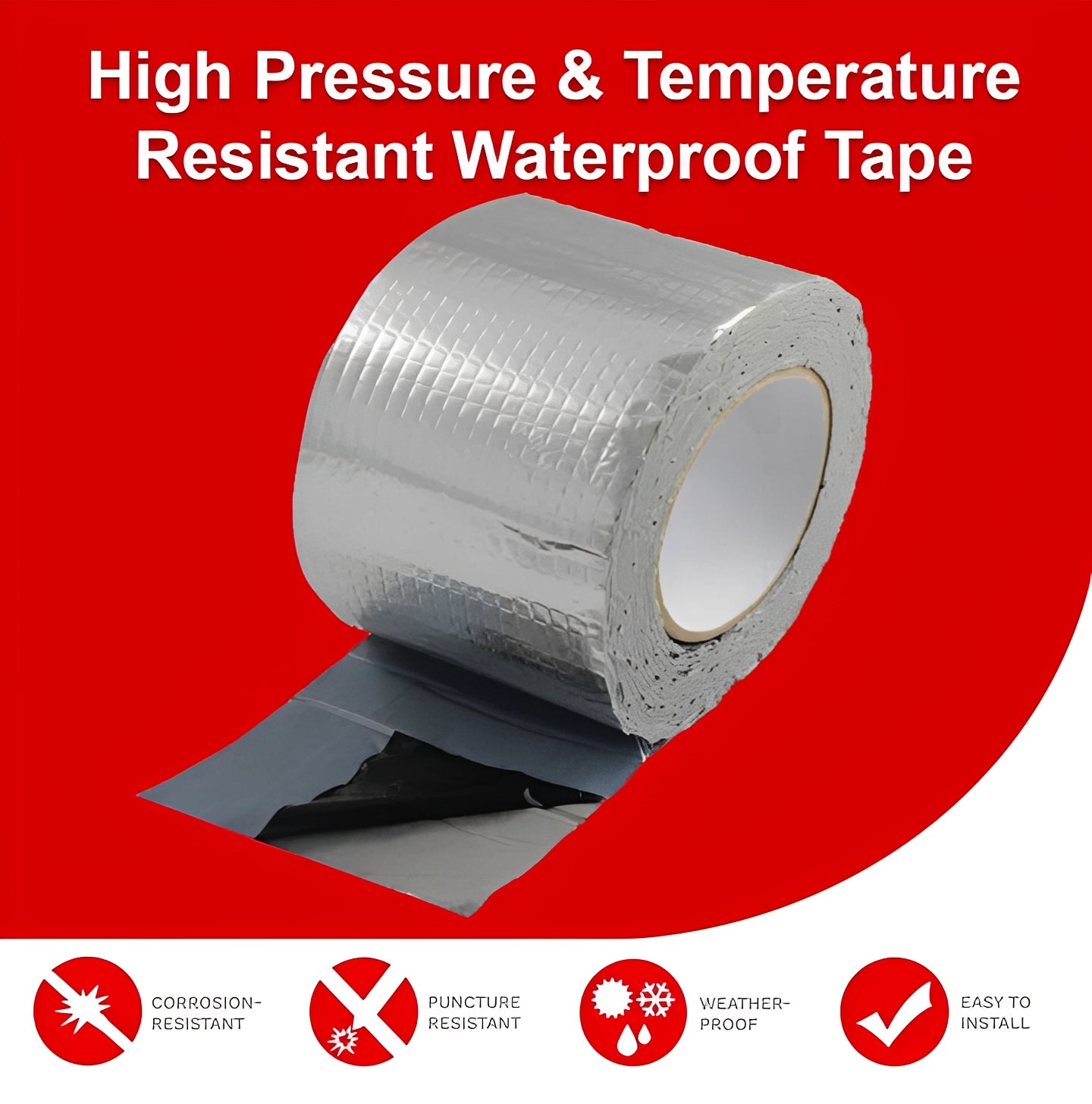 Butyl Rubber Repair Tape with Aluminum Foil Backing and Wet Surface Bonding All Vera Mart