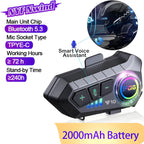 Helmet Mounted Bluetooth Headset with 30-Hour Battery and Voice Control All Vera Mart
