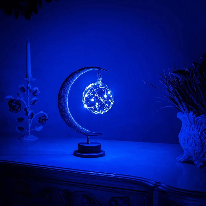 Lunar Sphere Night Light with Cable Power and Warm Glow, 10-12 Inch All Vera Mart