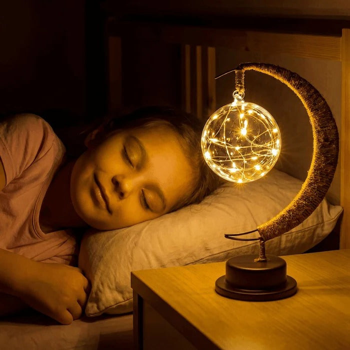 Lunar Sphere Night Light with Cable Power and Warm Glow, 10-12 Inch All Vera Mart