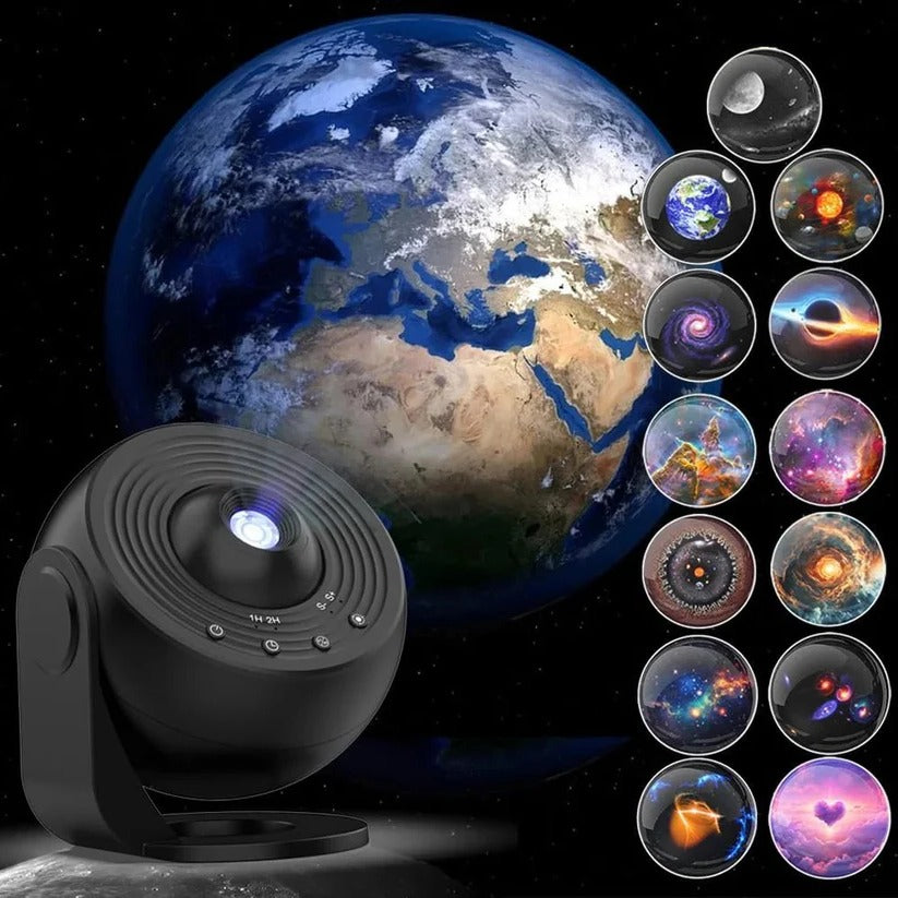 LED Film Disc Projector with 13 Space Scene Discs and Silent 360 Rotation All Vera Mart