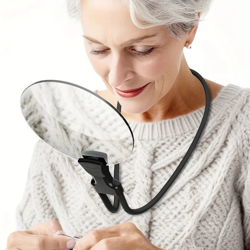 Wearable Magnifier with 5X Optical Lens and Adjustable Gooseneck Arm All Vera Mart