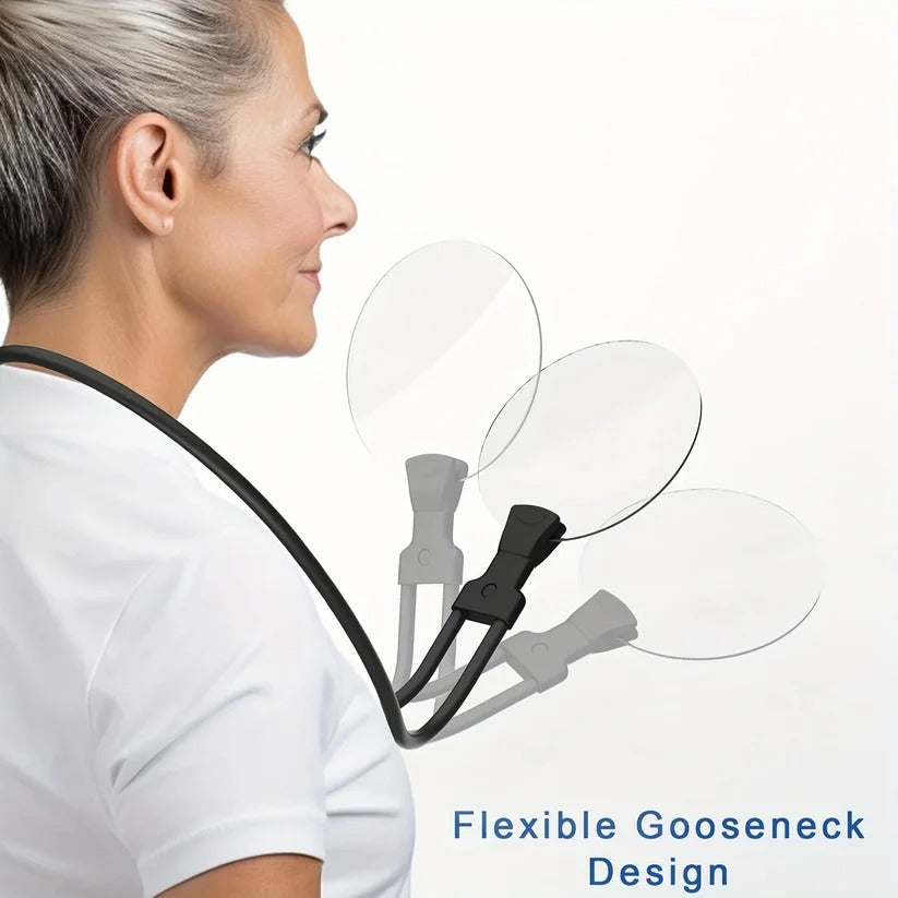 Wearable Magnifier with 5X Optical Lens and Adjustable Gooseneck Arm All Vera Mart
