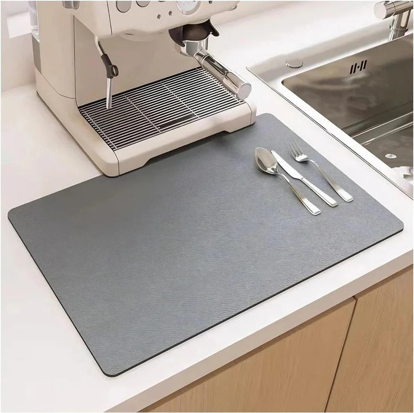 Absorbent Dish Drying Mat with Porous Microfiber and Quick Evaporation All Vera Mart