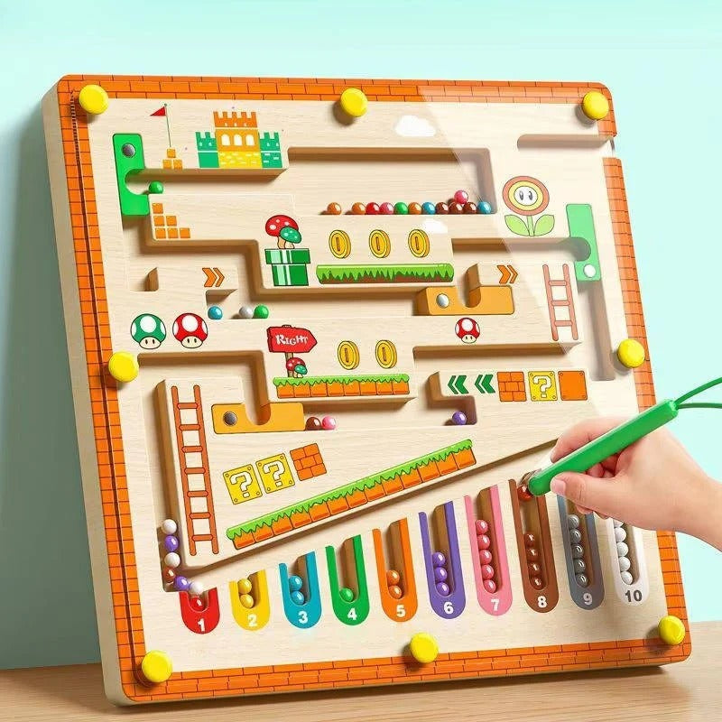 Magnetic Bead Maze Board with Acrylic Panel and Color Sorting Zones for Toddlers All Vera Mart