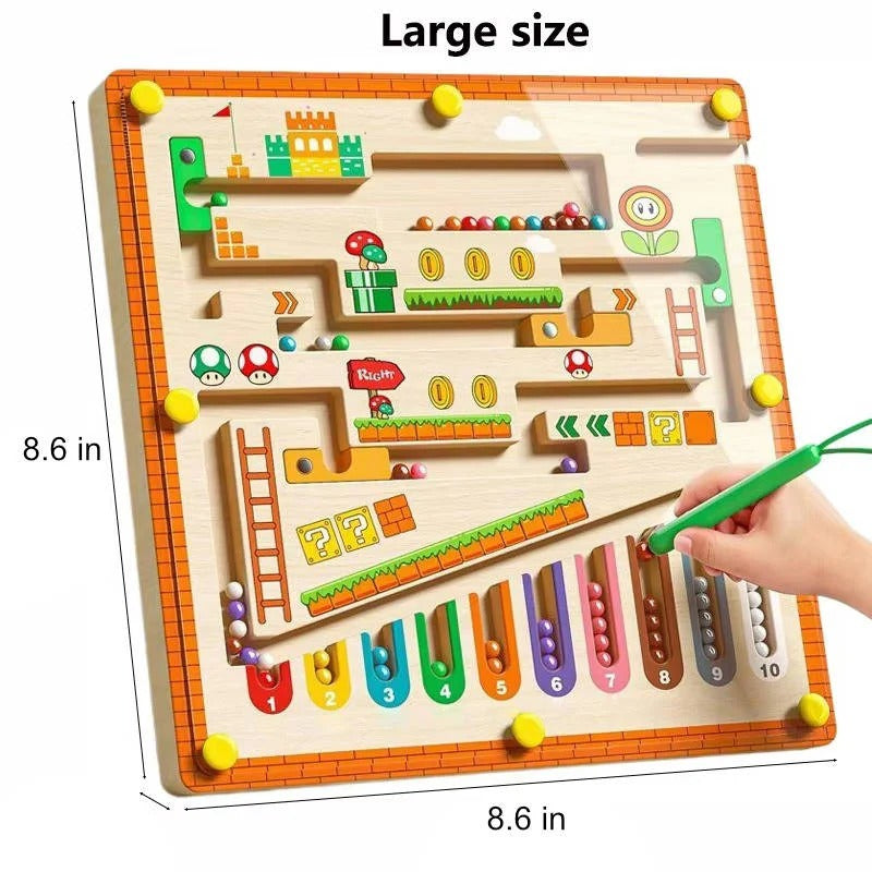Magnetic Bead Maze Board with Acrylic Panel and Color Sorting Zones for Toddlers All Vera Mart