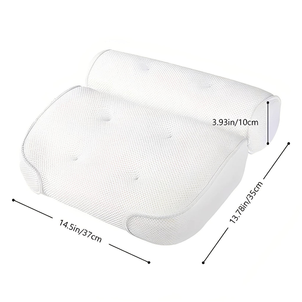 Ergonomic Bath Pillow with Six Suction Cups and Quick Dry Mesh All Vera Mart